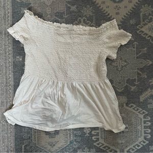 Old Navy cream cottagecore smocked top